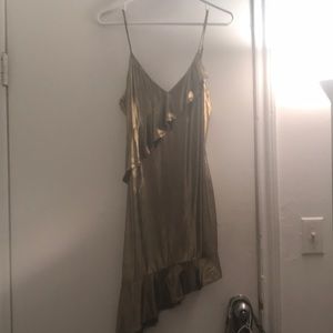 H:ours metallic gold dress - size small
